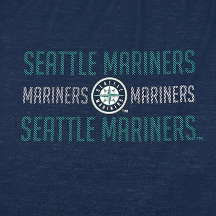 Seattle Mariners Stripe Text Tee Shirt