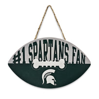 MICHIGAN STATE FOOTBALL SHAPE SIGN