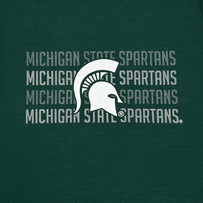 Michigan State Spartans Stripe Text Tee Shirt