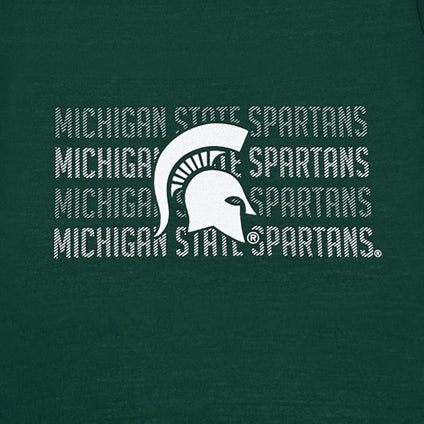 Michigan State Spartans Stripe Text Tee Shirt