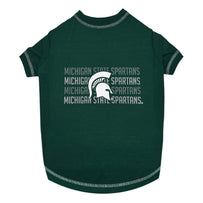 Michigan State Spartans Stripe Text Tee Shirt