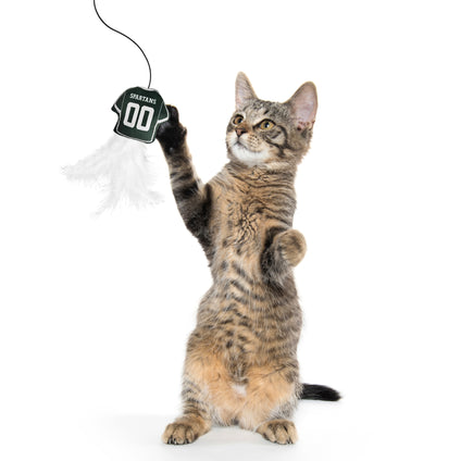 MICHIGAN STATE SPARTANS TEAM JERSEY WAND WITH CAT NIP