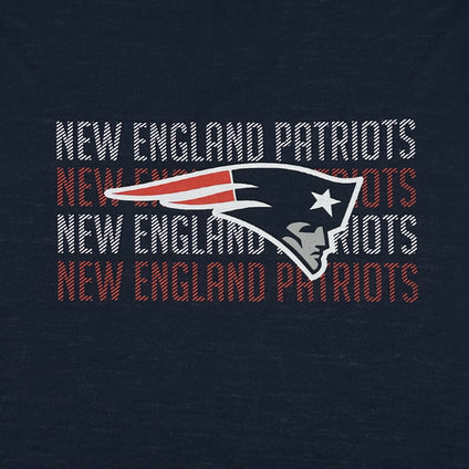 New England Patriots Stripe Text Tee Shirt