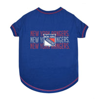 New York Rangers Pet Stripe Text Tee Shirt