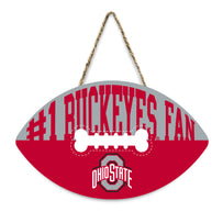 OHIO STATE FOOTBALL SHAPE SIGN