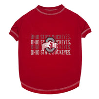 Ohio State Buckeyes Stripe Text Tee Shirt