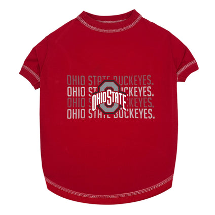 Ohio State Buckeyes Stripe Text Tee Shirt