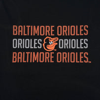 Baltimore Orioles Stripe Text Tee Shirt