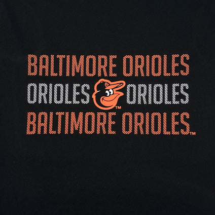 Baltimore Orioles Stripe Text Tee Shirt