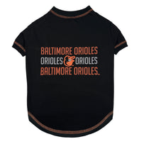 Baltimore Orioles Stripe Text Tee Shirt