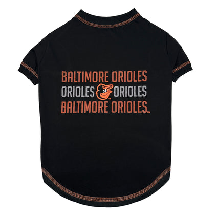 Baltimore Orioles Stripe Text Tee Shirt