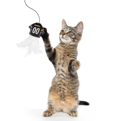 PITTSBURGH STEELERS TEAM JERSEY WAND WITH CAT NIP