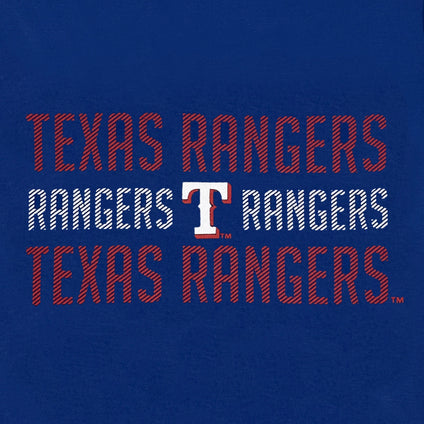 Texas Rangers Stripe Text Tee Shirt