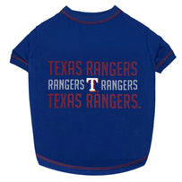 Texas Rangers Stripe Text Tee Shirt