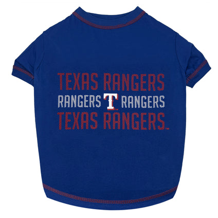 Texas Rangers Stripe Text Tee Shirt
