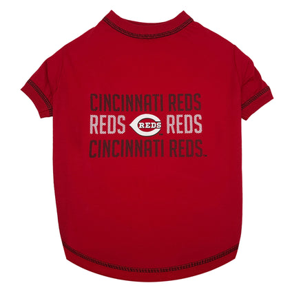 Cincinnati Reds Stripe Text Tee Shirt