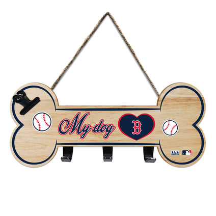 BOSTON RED SOX BONE SHAPE SIGN WITH HOOKS