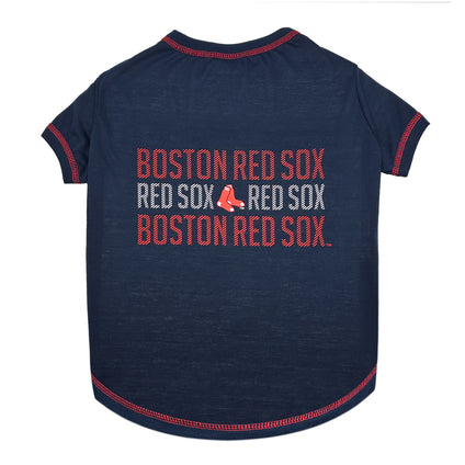 Boston Red Sox Stripe Text Tee Shirt