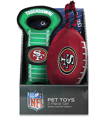 San Francisco 49ers 2pc Pet Toy Boxset