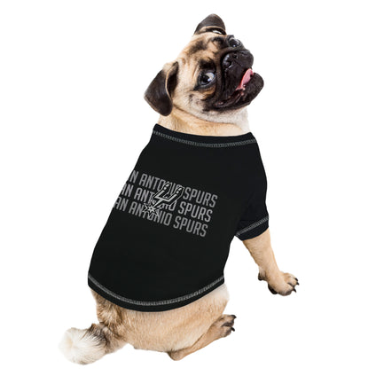 San Antonio Spurs Pet Stripe Text Tee Shirt