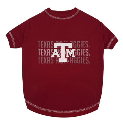 Texas A&M Stripe Text Tee Shirt