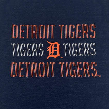 Detroit Tigers Stripe Text Tee Shirt