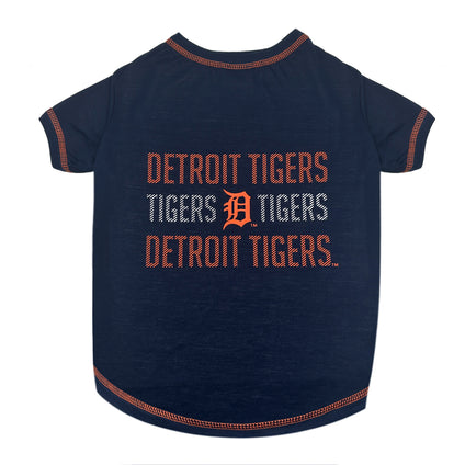 Detroit Tigers Stripe Text Tee Shirt