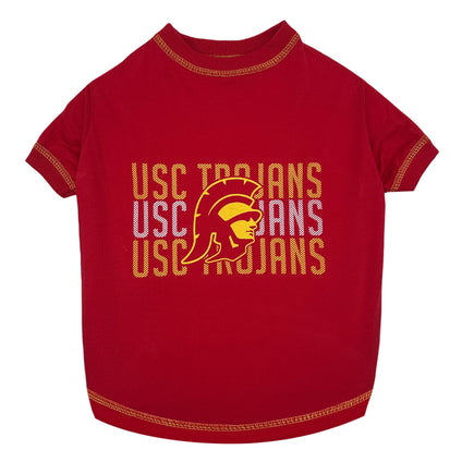 USC Stripe Text Tee Shirt