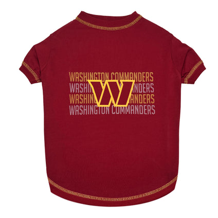 Washington Commanders Stripe Text Tee Shirt
