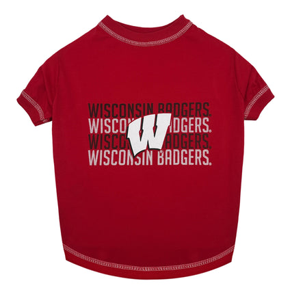 Wisconsin Stripe Text Tee Shirt
