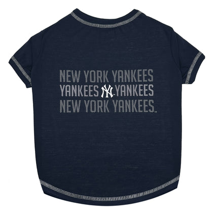 New York Yankees Stripe Text Tee Shirt